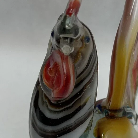 Vintage Blown Glass Murano Style Colorful Rooster Art Glass Figurine - Picture 2 of 6